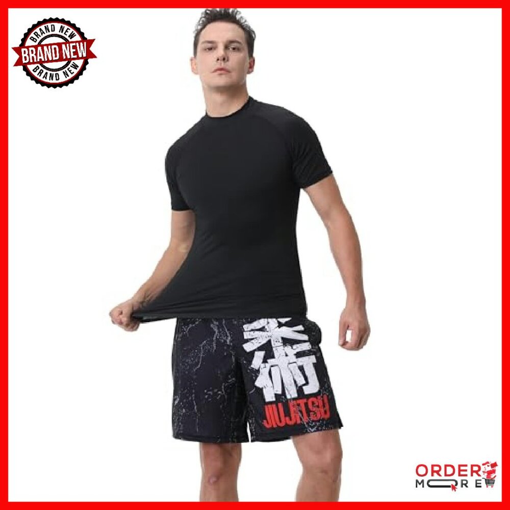 Men's Compression Mock Neck Short Sleeve Athletic Shirt Slim Fit Base Layer - Picture 7 of 8